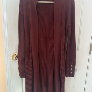 RD Style Deep Red Long Cardigan